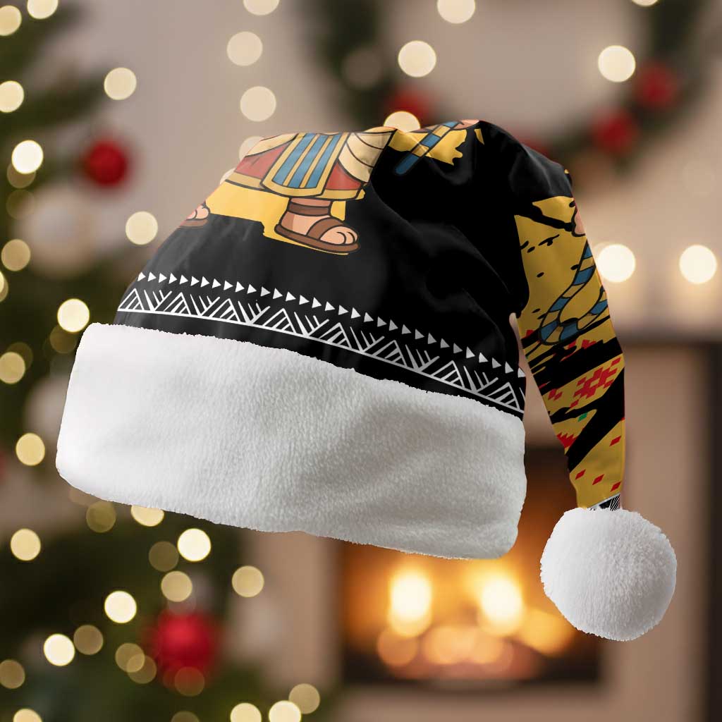 Egypt Christmas Santa Hat Pharaoh Santa Pyramids Eye of Horus and Ancient Egyptian - African Pride