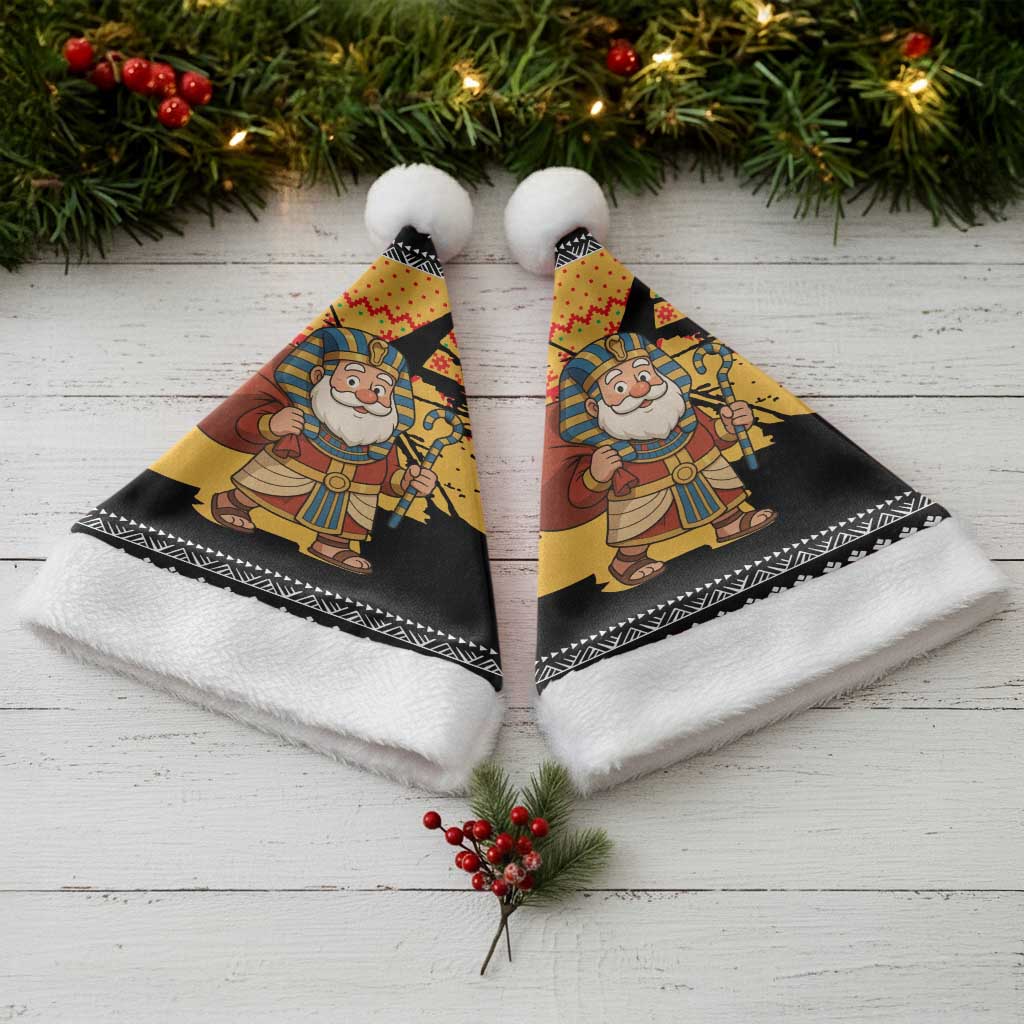 Egypt Christmas Santa Hat Pharaoh Santa Pyramids Eye of Horus and Ancient Egyptian - African Pride