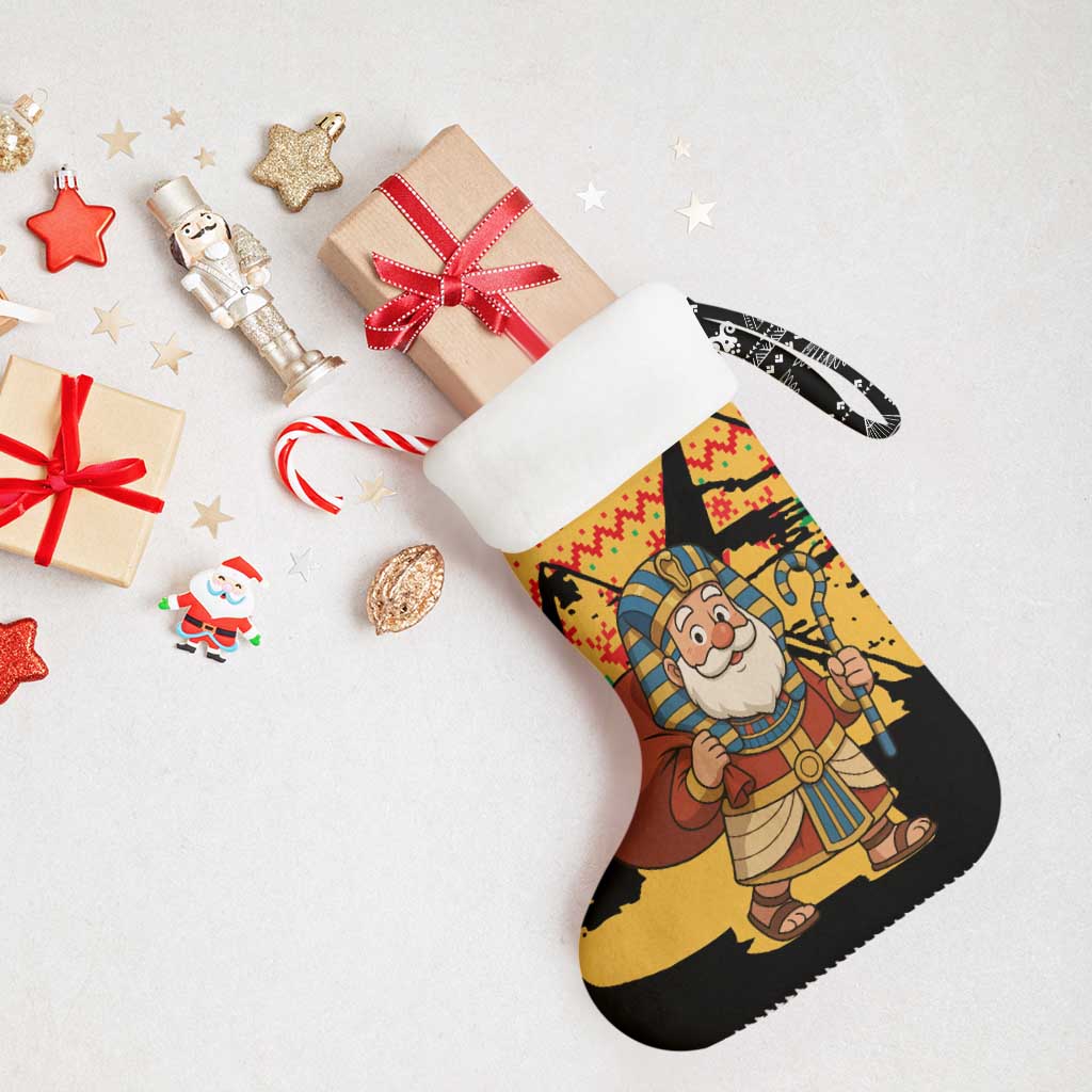 Egypt Christmas Stocking Pharaoh Santa Pyramids Eye of Horus and Ancient Egyptian - African Pride