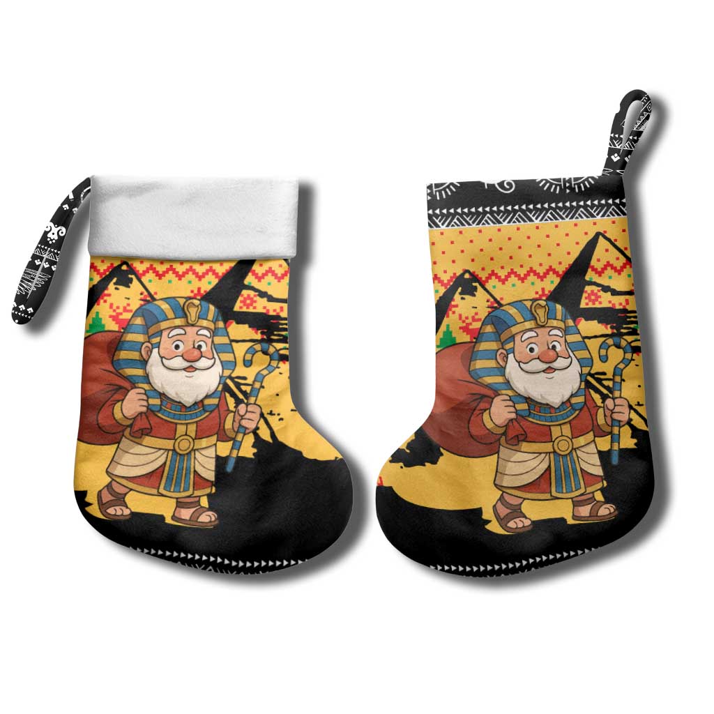 Egypt Christmas Stocking Pharaoh Santa Pyramids Eye of Horus and Ancient Egyptian - African Pride