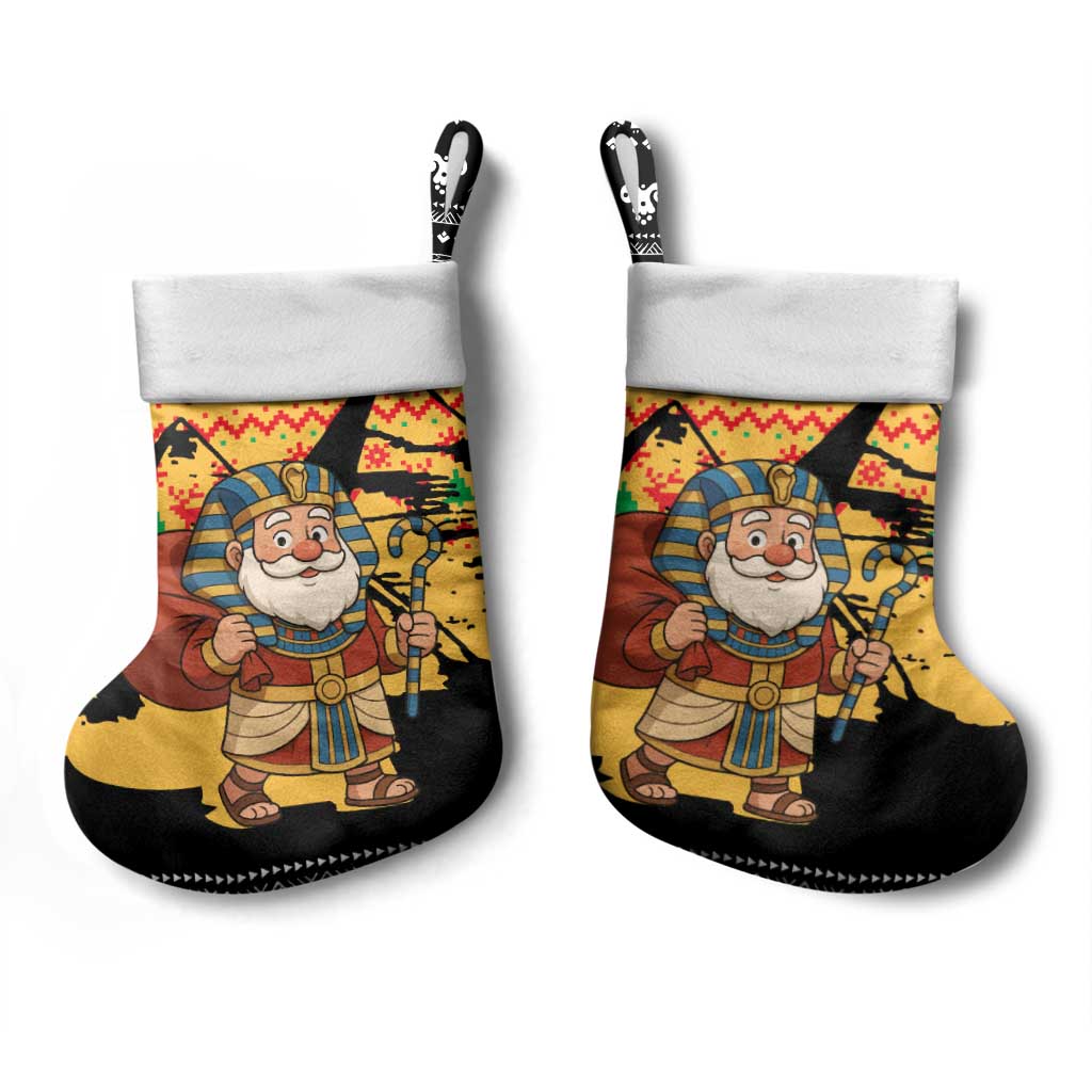 Egypt Christmas Stocking Pharaoh Santa Pyramids Eye of Horus and Ancient Egyptian - African Pride