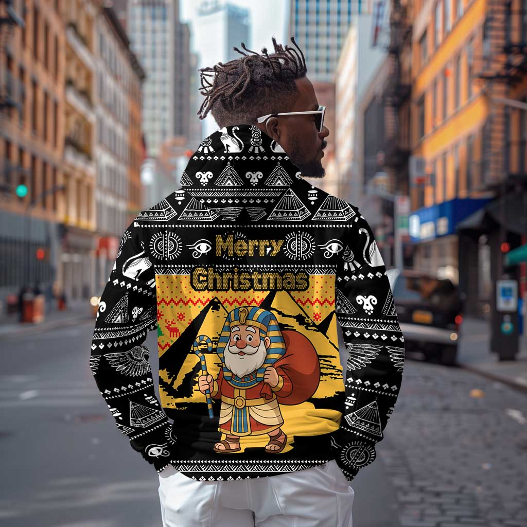 Egypt Christmas Hoodie Pharaoh Santa Pyramids Eye of Horus and Ancient Egyptian - African Pride