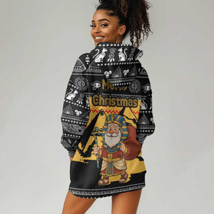 Egypt Christmas Hoodie Dress Pharaoh Santa Pyramids Eye of Horus and Ancient Egyptian - African Pride
