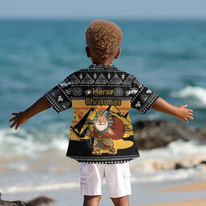 Egypt Christmas Kid Hawaiian Shirt Pharaoh Santa Pyramids Eye of Horus and Ancient Egyptian - African Pride