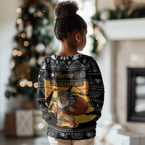 Egypt Christmas Kid Ugly Christmas Sweater Pharaoh Santa Pyramids Eye of Horus and Ancient Egyptian - African Pride