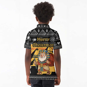 Egypt Christmas Kid Polo Shirt Pharaoh Santa Pyramids Eye of Horus and Ancient Egyptian - African Pride