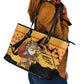 Egypt Christmas Leather Tote Bag Pharaoh Santa Pyramids Eye of Horus and Ancient Egyptian - African Pride