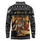 Egypt Christmas Long Sleeve Polo Shirt Pharaoh Santa Pyramids Eye of Horus and Ancient Egyptian - African Pride