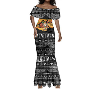 Egypt Christmas Mermaid Dress Pharaoh Santa Pyramids Eye of Horus and Ancient Egyptian - African Pride