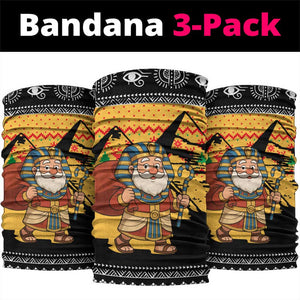 Egypt Christmas Neck Gaiter Pharaoh Santa Pyramids Eye of Horus and Ancient Egyptian - African Pride