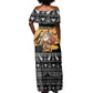 Egypt Christmas Off Shoulder Maxi Dress Pharaoh Santa Pyramids Eye of Horus and Ancient Egyptian - African Pride