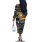 Egypt Christmas Off The Shoulder Long Sleeve Dress Pharaoh Santa Pyramids Eye of Horus and Ancient Egyptian - African Pride