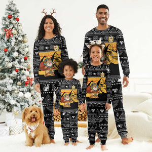 Egypt Christmas Pajama Set Pharaoh Santa Pyramids Eye of Horus and Ancient Egyptian - African Pride