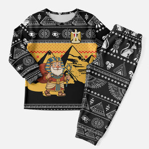 Egypt Christmas Pajama Set Pharaoh Santa Pyramids Eye of Horus and Ancient Egyptian - African Pride