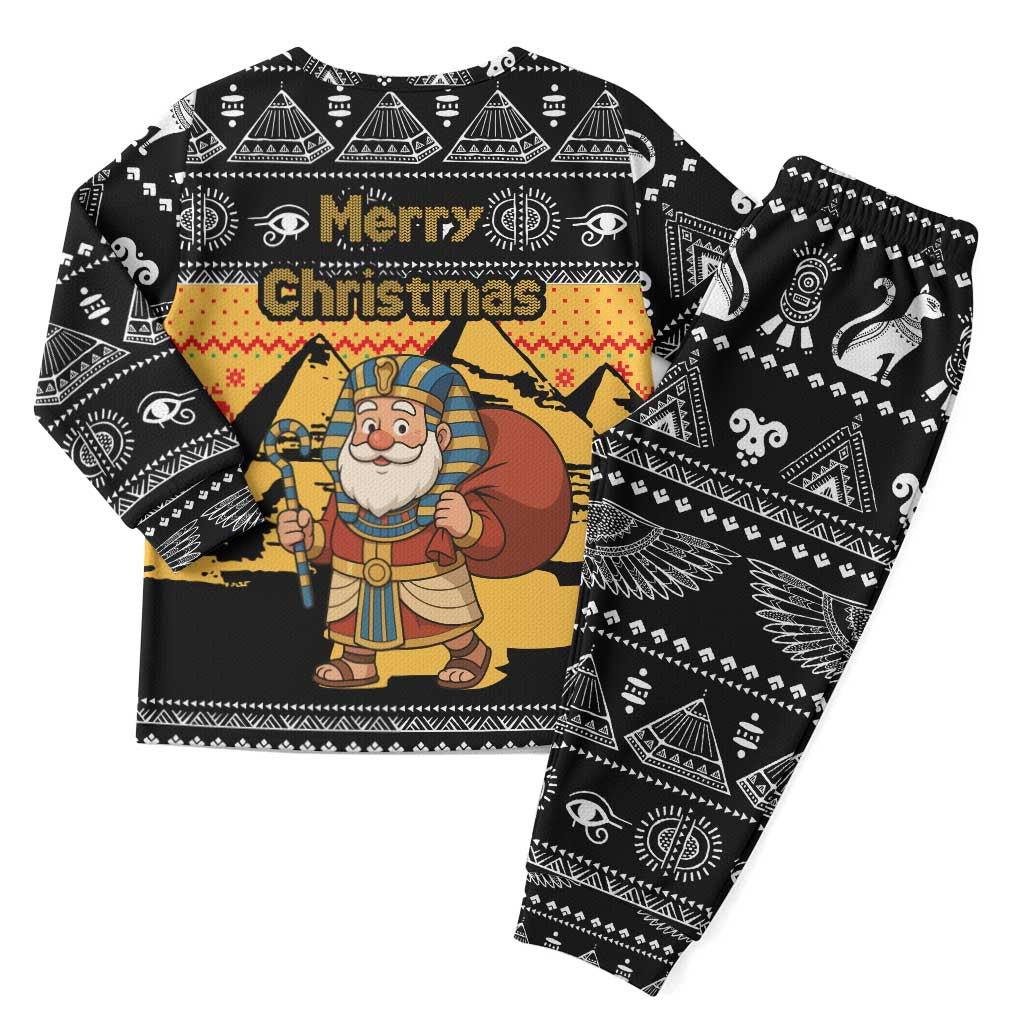 Egypt Christmas Pajama Set Pharaoh Santa Pyramids Eye of Horus and Ancient Egyptian - African Pride