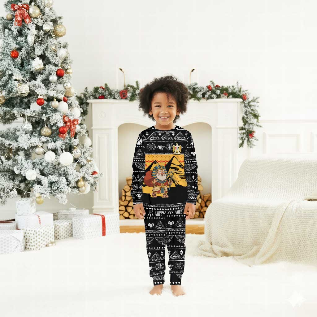 Egypt Christmas Pajama Set Pharaoh Santa Pyramids Eye of Horus and Ancient Egyptian - African Pride