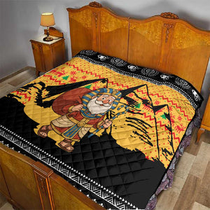Egypt Christmas Quilt Pharaoh Santa Pyramids Eye of Horus and Ancient Egyptian - African Pride