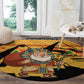 Egypt Christmas Round Carpet Pharaoh Santa Pyramids Eye of Horus and Ancient Egyptian - African Pride