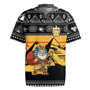 Egypt Christmas Rugby Jersey Pharaoh Santa Pyramids Eye of Horus and Ancient Egyptian - African Pride