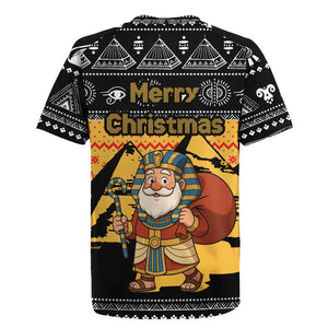 Egypt Christmas Rugby Jersey Pharaoh Santa Pyramids Eye of Horus and Ancient Egyptian - African Pride