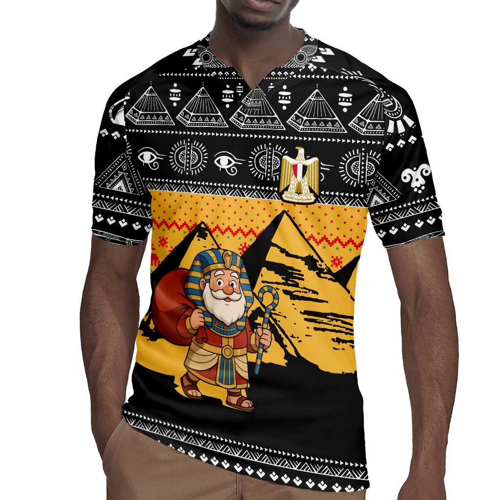 Egypt Christmas Rugby Jersey Pharaoh Santa Pyramids Eye of Horus and Ancient Egyptian - African Pride