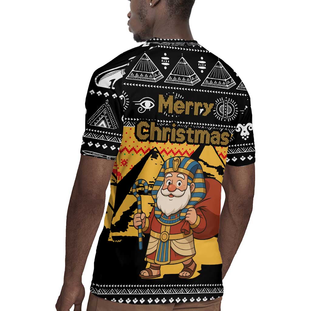 Egypt Christmas Rugby Jersey Pharaoh Santa Pyramids Eye of Horus and Ancient Egyptian - African Pride