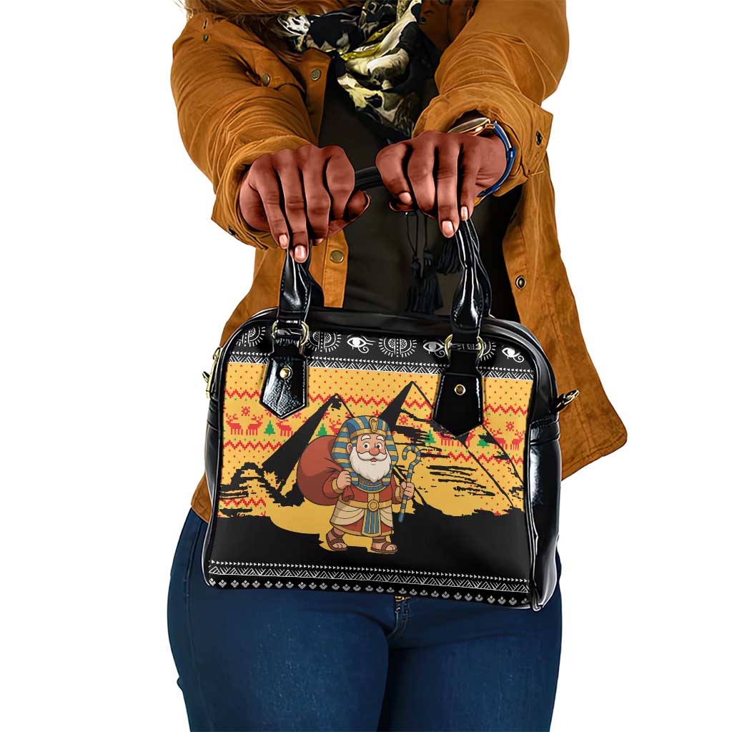 Egypt Christmas Shoulder Handbag Pharaoh Santa Pyramids Eye of Horus and Ancient Egyptian - African Pride