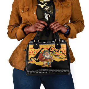 Egypt Christmas Shoulder Handbag Pharaoh Santa Pyramids Eye of Horus and Ancient Egyptian - African Pride