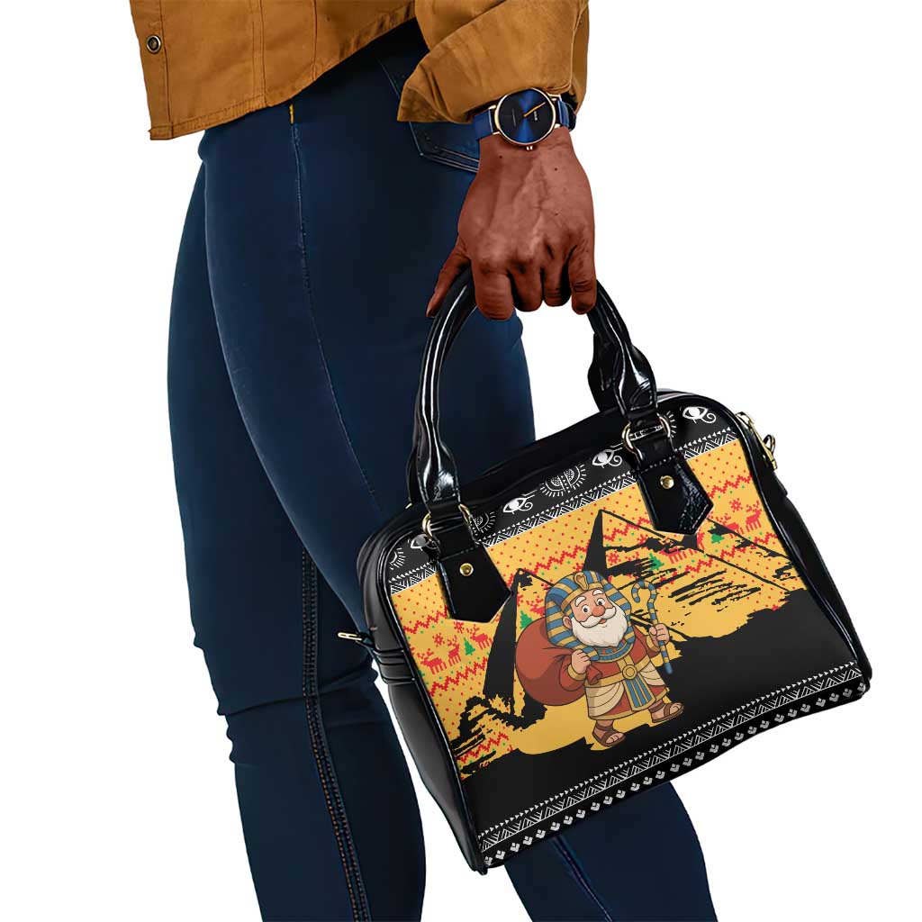 Egypt Christmas Shoulder Handbag Pharaoh Santa Pyramids Eye of Horus and Ancient Egyptian - African Pride