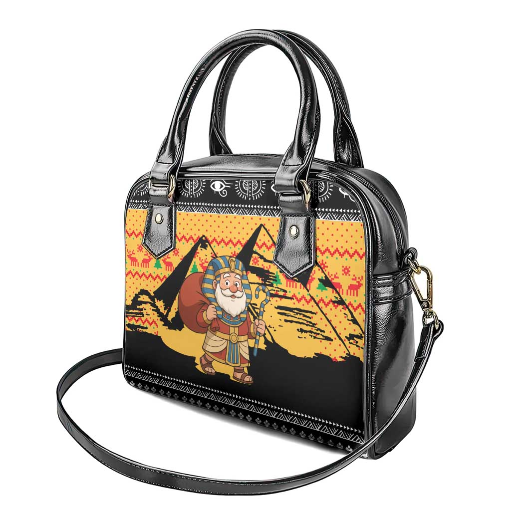 Egypt Christmas Shoulder Handbag Pharaoh Santa Pyramids Eye of Horus and Ancient Egyptian - African Pride
