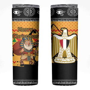Egypt Christmas Skinny Tumbler Pharaoh Santa Pyramids Eye of Horus and Ancient Egyptian - African Pride