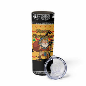 Egypt Christmas Skinny Tumbler Pharaoh Santa Pyramids Eye of Horus and Ancient Egyptian - African Pride