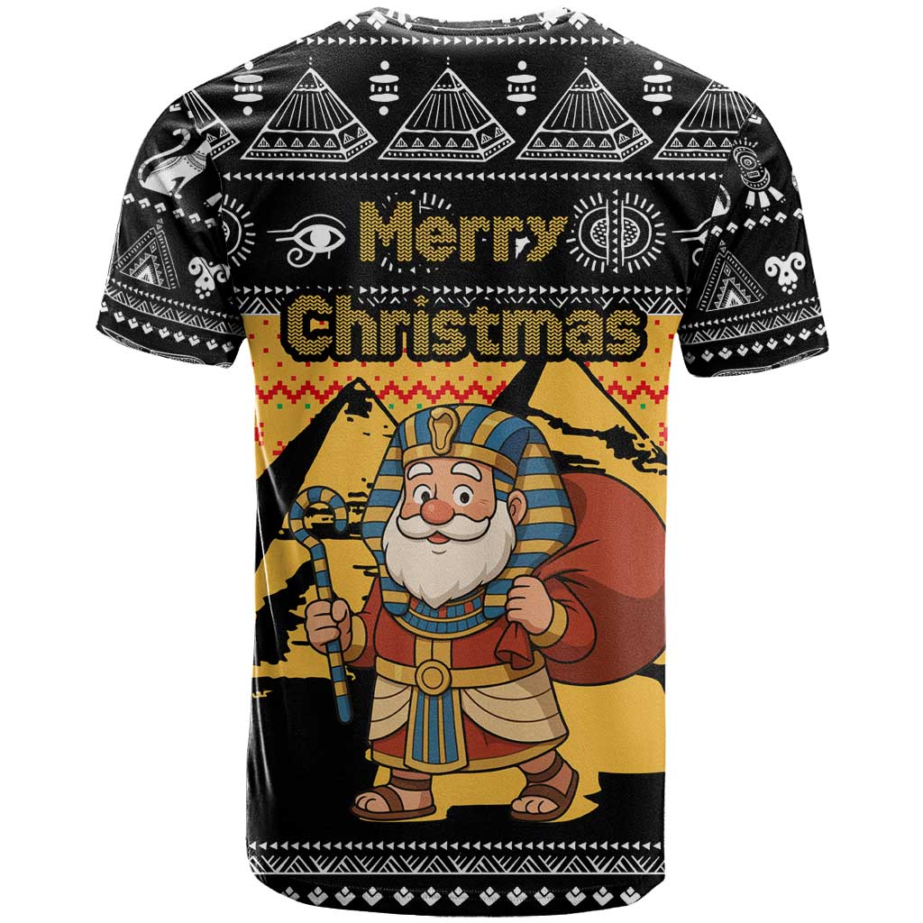Egypt Christmas T shirt Pharaoh Santa Pyramids Eye of Horus and Ancient Egyptian - African Pride