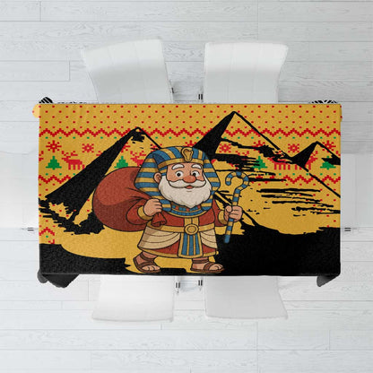 Egypt Christmas Tablecloth Pharaoh Santa Pyramids Eye of Horus and Ancient Egyptian - African Pride