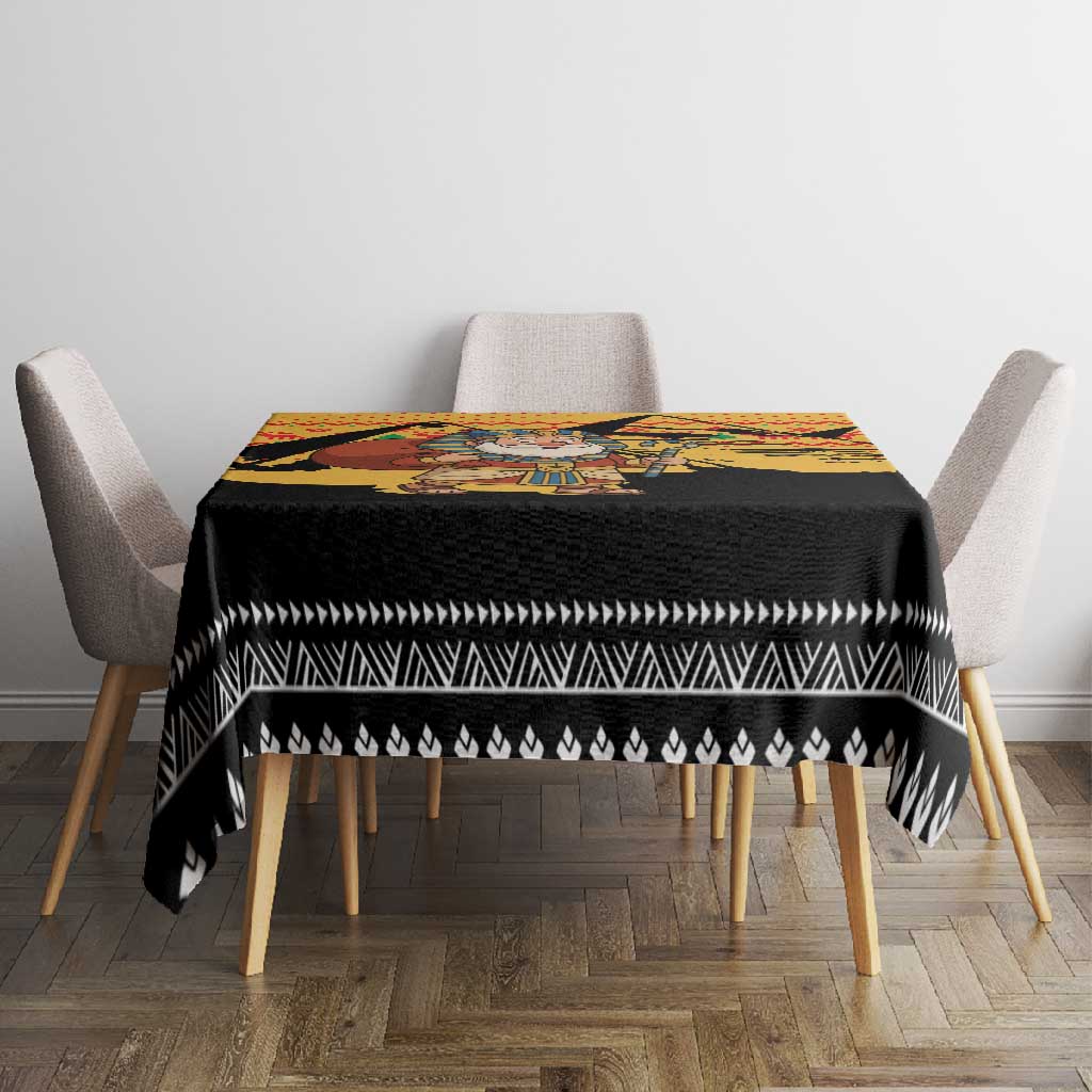 Egypt Christmas Tablecloth Pharaoh Santa Pyramids Eye of Horus and Ancient Egyptian - African Pride