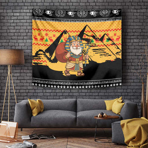 Egypt Christmas Tapestry Pharaoh Santa Pyramids Eye of Horus and Ancient Egyptian - African Pride