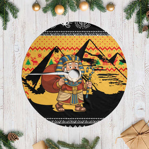Egypt Christmas Tree Skirt Pharaoh Santa Pyramids Eye of Horus and Ancient Egyptian - African Pride