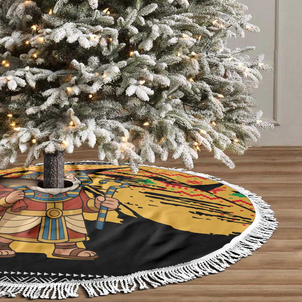 Egypt Christmas Tree Skirt Pharaoh Santa Pyramids Eye of Horus and Ancient Egyptian - African Pride