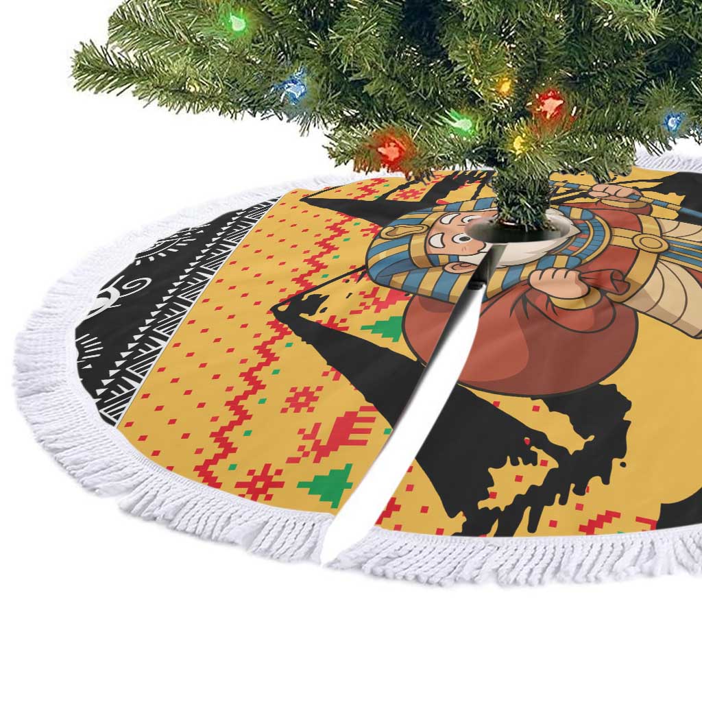 Egypt Christmas Tree Skirt Pharaoh Santa Pyramids Eye of Horus and Ancient Egyptian - African Pride