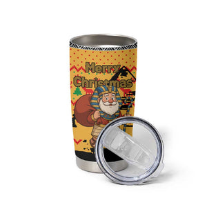 Egypt Christmas Tumbler Cup Pharaoh Santa Pyramids Eye of Horus and Ancient Egyptian - African Pride