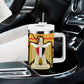 Egypt Christmas Tumbler With Handle Pharaoh Santa Pyramids Eye of Horus and Ancient Egyptian - African Pride