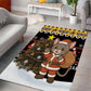 Egypt Christmas Area Rug Santa Cat Sleigh Reindeer Christmas Tree and Ancient Hieroglyphic - African Pride