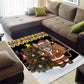 Egypt Christmas Area Rug Santa Cat Sleigh Reindeer Christmas Tree and Ancient Hieroglyphic - African Pride