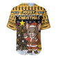 Egypt Christmas Baseball Jersey Santa Cat Sleigh Reindeer Christmas Tree and Ancient Hieroglyphic - African Pride