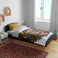 Egypt Christmas Bedding Set Santa Cat Sleigh Reindeer Christmas Tree and Ancient Hieroglyphic - African Pride