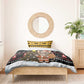 Egypt Christmas Bedding Set Santa Cat Sleigh Reindeer Christmas Tree and Ancient Hieroglyphic - African Pride