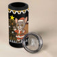 Egypt Christmas 4 in 1 Can Cooler Tumbler Santa Cat Sleigh Reindeer Christmas Tree and Ancient Hieroglyphic - African Pride