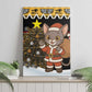 Egypt Christmas Canvas Wall Art Santa Cat Sleigh Reindeer Christmas Tree and Ancient Hieroglyphic - African Pride