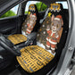 Egypt Christmas Car Seat Cover Santa Cat Sleigh Reindeer Christmas Tree and Ancient Hieroglyphic - African Pride