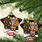 Egypt Christmas Ceramic Ornament Santa Cat Sleigh Reindeer Christmas Tree and Ancient Hieroglyphic - African Pride